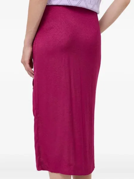 Fustă midi Twinset cu volane roz