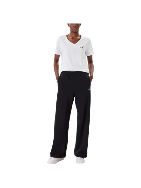 Pantaloni sport Calvin Klein Jeans din material terry negru