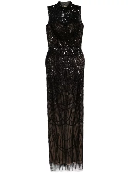 Rochie Saiid Kobeisy cu mărgele de costum negru