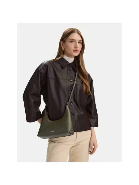 Rankinė Calvin Klein Foil Logo Conv Shou?Lder Bag Smėlio žalia