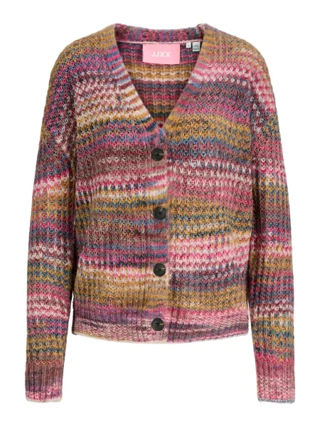 JJXX Geacă tricotată JXSIMONE bleumarin / oliv / burgundy / pastel roșu