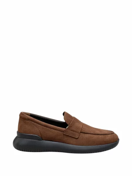 Bőr loafer Hogan barna