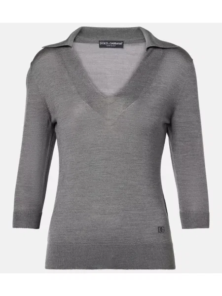 Pulover Dolce&gabbana de mătase gri