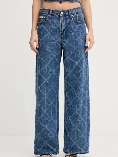 Džíny Calvin Klein Jeans high waist modré