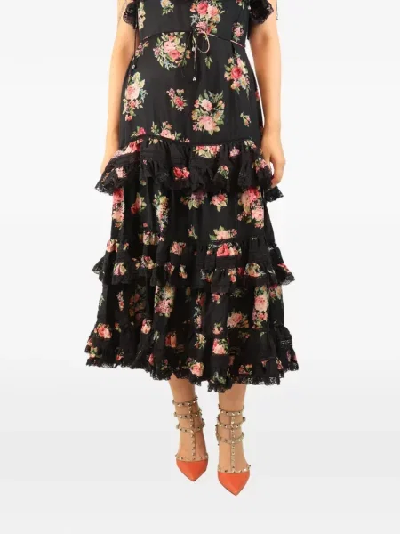 Rochie Zimmermann cu model floral cu imagine negru