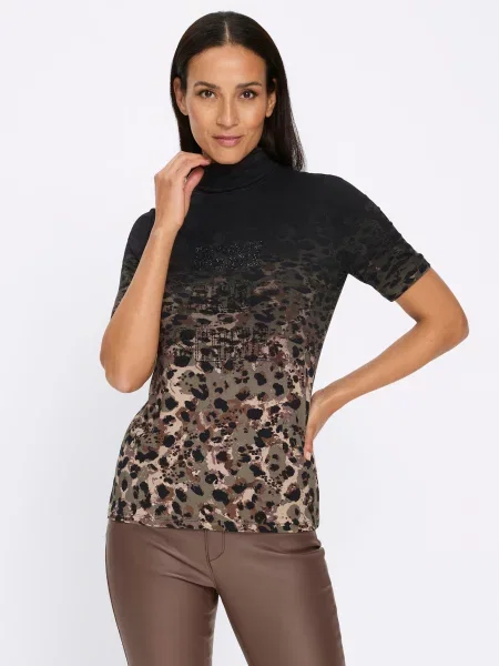 Heine Tricou maro / maro cappuccino / oliv negru