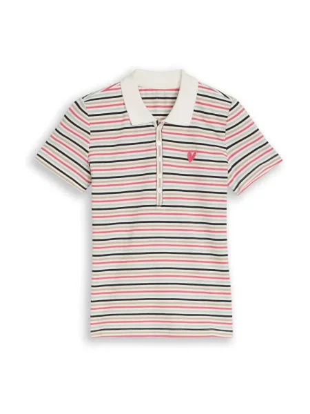 TOM TAILOR Tricou maro deschis / corai / negru / natural alb