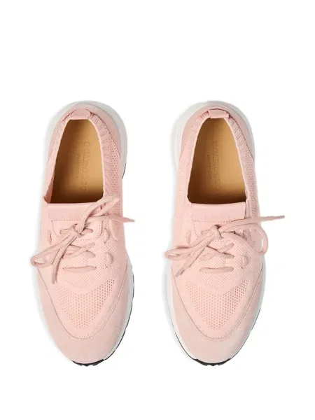 Sneakerși Scarosso cu șireturi din dantelă roz