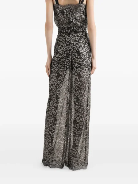 Hlače Dolce & Gabbana s čipkom crna