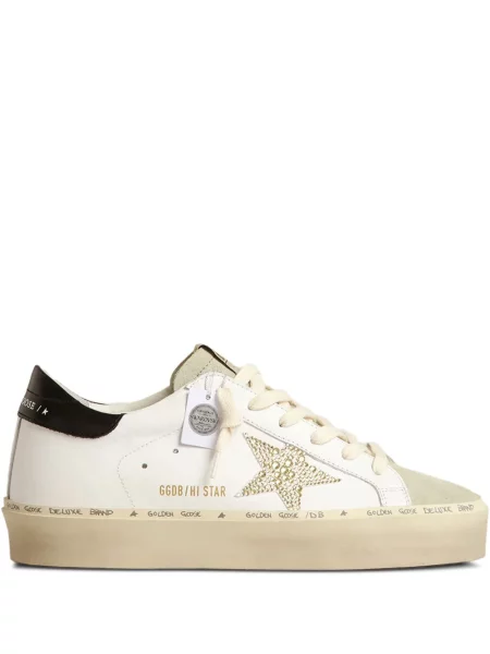 Sneakerși Golden Goose Hi Star din piele alb