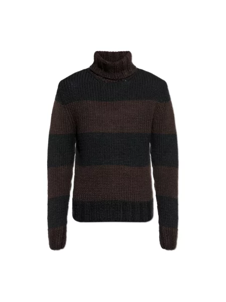 Sweter z golfem Dolce And Gabbana z kaszmiru do golfa brązowy