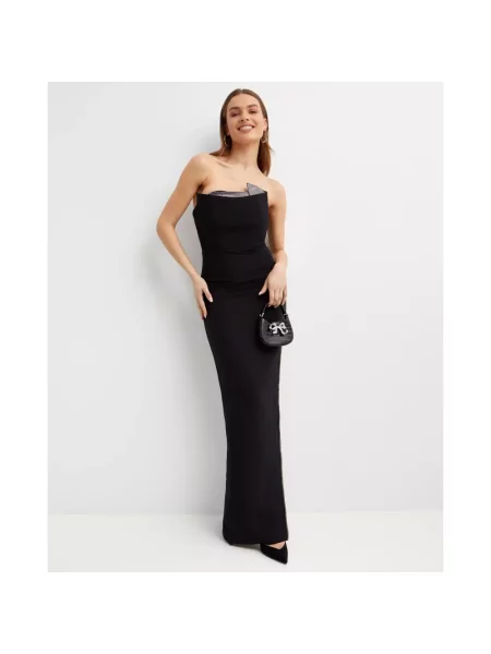 Sukienka maxi Roland Mouret wełniana bez ramiączek czarna