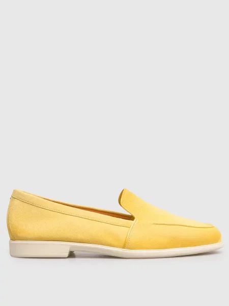 Замшевые лоферы Santoni желтые