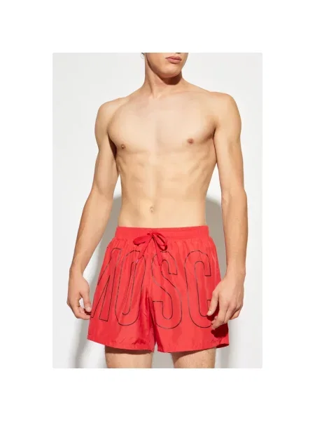 Kąpielówki Moschino z logo czerwone