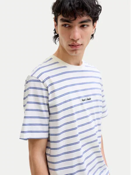 JACK & JONES Majica JORNorrebro modra / črna bela