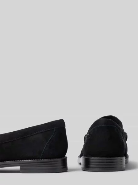 Loafersy z naturalnej skóry z skóry bydlęcej Tamaris czarne