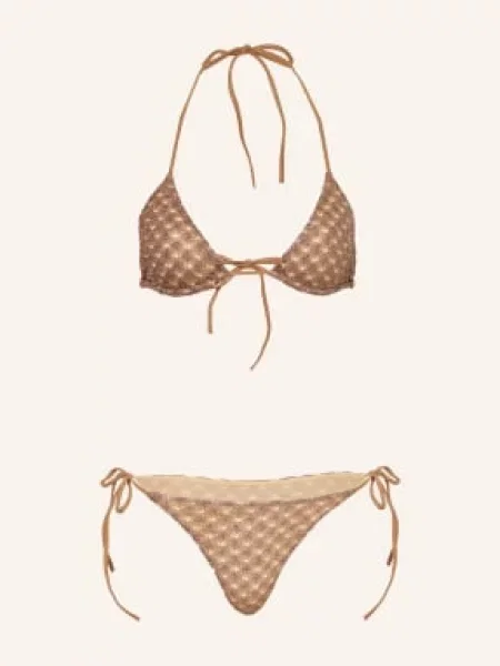 Missoni Trójkątne Bikini Z Błyszczącą Nicią braun brązowy