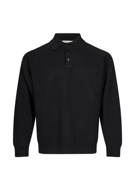 Lung tricou polo Manifatture Del Nord negru