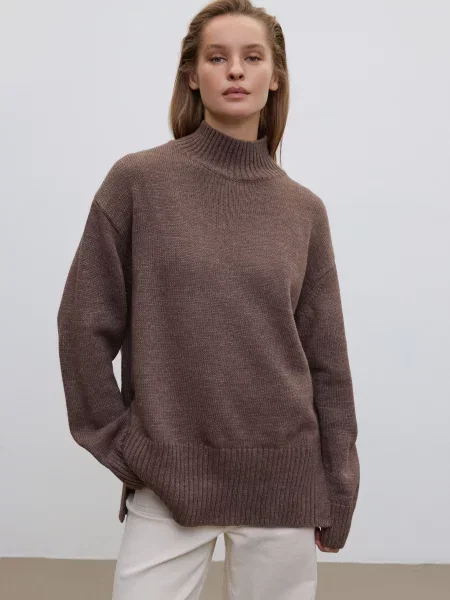 Светр Estro вовна/мохер коричневий