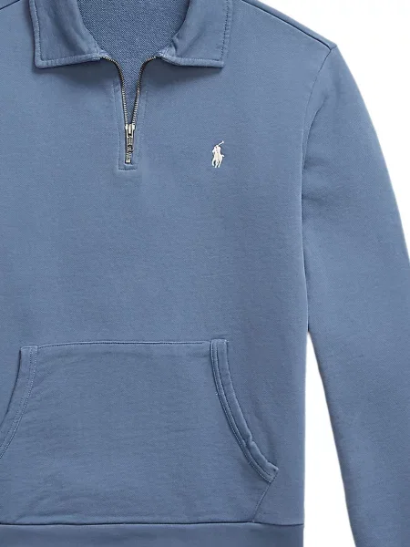 Șapcă Polo Ralph Lauren din fleece cu dungi cu volane albastru
