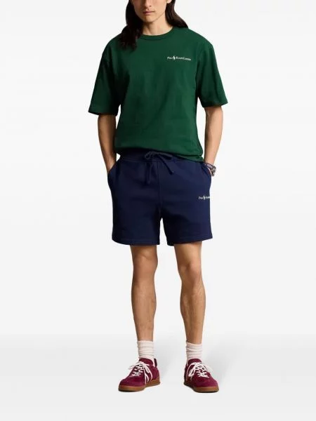 Raštuota polo marškinėliai Polo Ralph Lauren ruoželis pinti ruda