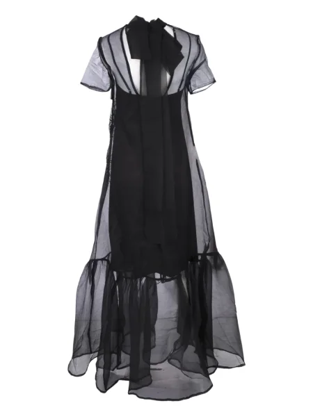 Rochie maxi Staud cu volane de costum negru