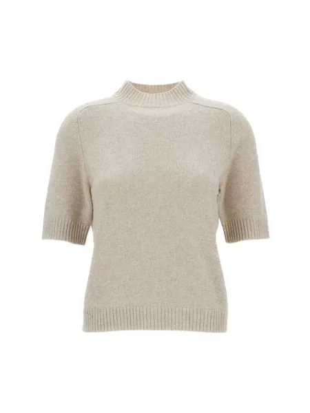 Sweter z golfem Loulou De Saison z kaszmiru beżowy