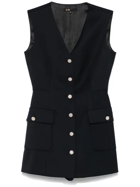 Salopetă Maje cu decolteu în V albastru