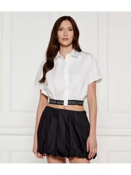 Karl Lagerfeld Jeans Cămașă | Cropped Fit alb