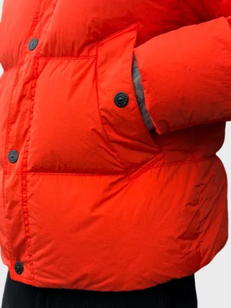 Пуховик Stone Island з камінням помаранчевий