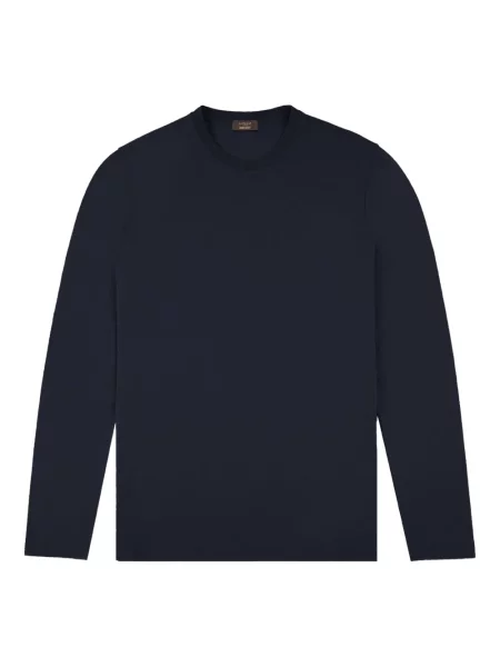 Lung tricou Slowear cu decolteu rotund albastru