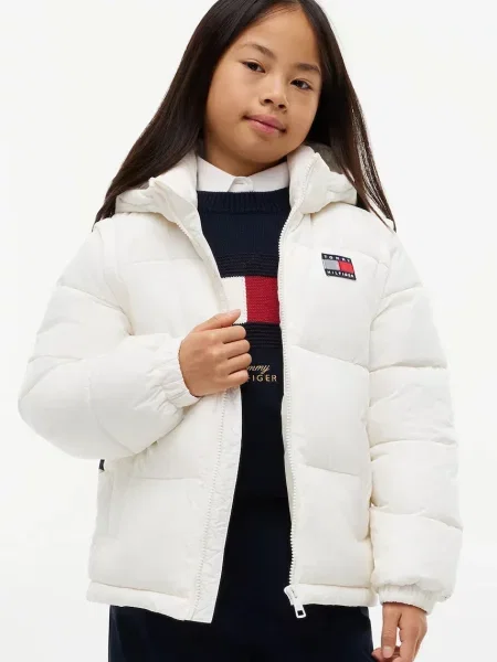 Tommy Hilfiger geacă matlasată pentru copii alb
