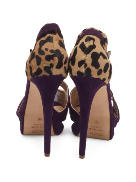Sandale Le Silla cu platformă cu imagine cu model leopard violet