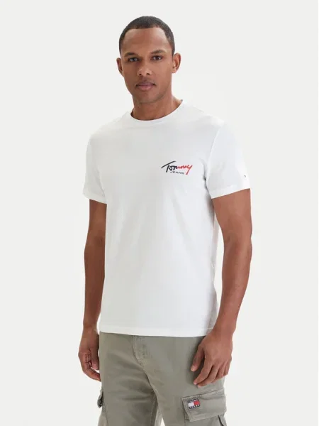 Tricou Tommy Hilfiger Jeans alb