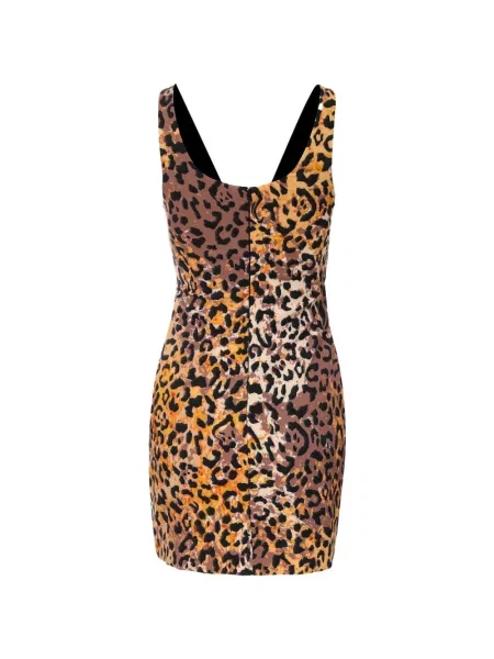 Sukienka mini Just Cavalli w panterkę brązowa