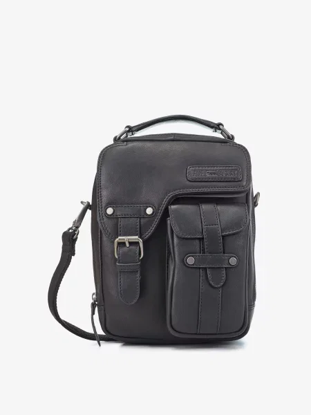 Кожаная сумка через плечо Hill Burry черная