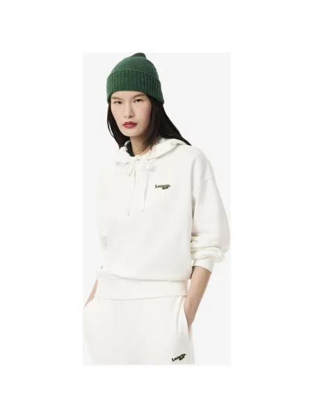 Bluza z kapturem Lacoste Oversized Logo 32 biały
