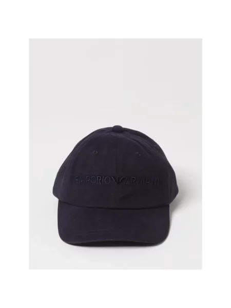 Emporio Armani czapka z daszkiem granatowy z aplikacją niebieska