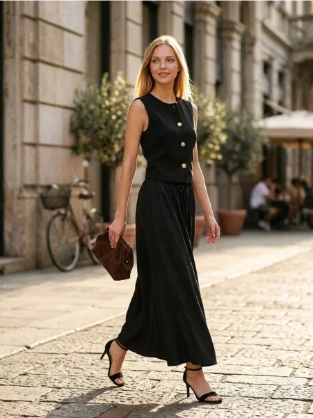 Однотонна спідниця міді чорний