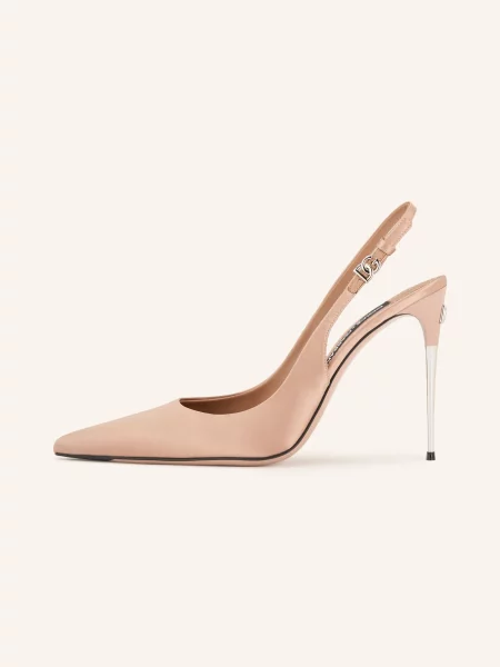 Dolce & Gabbana Lodičky Sling Raso lososová / stříbrná