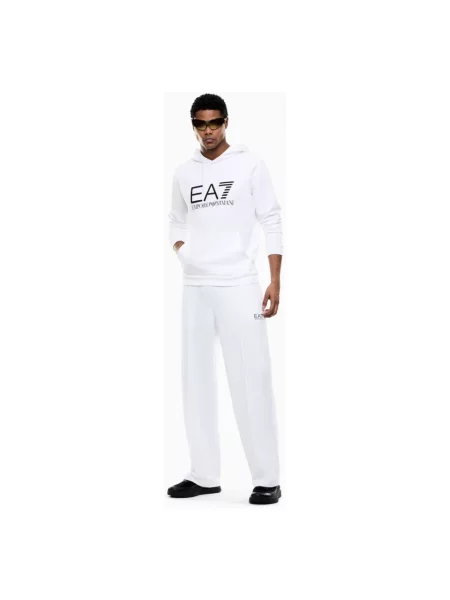 Bluza z kapturem Emporio Armani Ea7 z kapturem biała