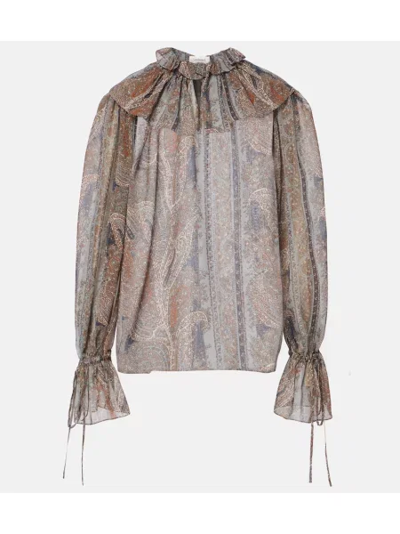 Jedwabny top Saint Laurent z wzorem paisley