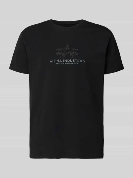 T-shirt z nadrukiem z logo Alpha Industries czarna