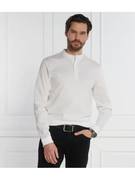 BOSS BLACK Polo P-Pazel | mercerizat alb