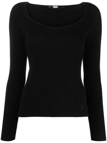 Top Karl Lagerfeld tricotate lung negru