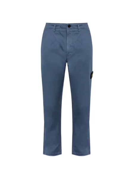 Pantaloni Stone Island cu strasuri albastru
