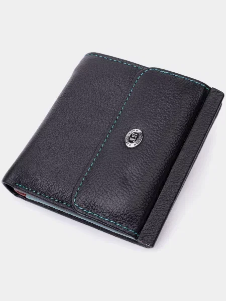 Кожаный кошелек St Leather Accessories черный