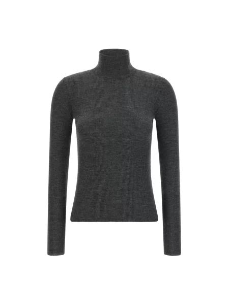 Sweter z golfem Max Mara wełniany do golfa szary