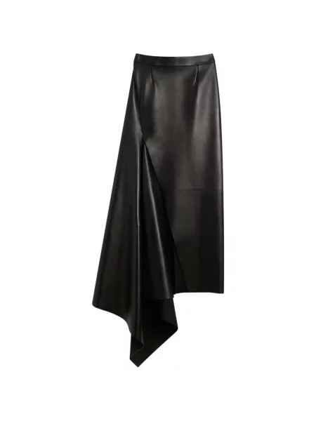 Lung fustă din piele Givenchy negru