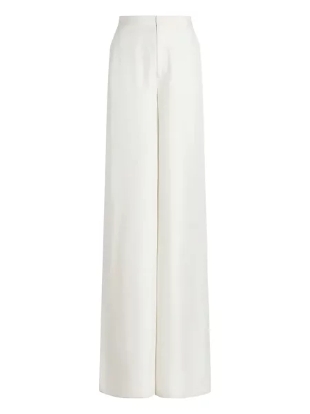 Копринени панталон Ralph Lauren Collection бяло